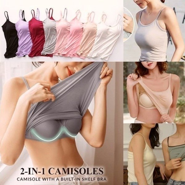 2023 Sale 48% Off - Tank with Built-In Bra Xuvings Store