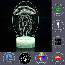 Lade das Bild in den Galerie-Viewer, 3D Jellyfish Night Light Lamp nebula-light.com
