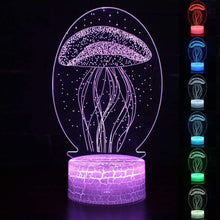 Lade das Bild in den Galerie-Viewer, 3D Jellyfish Night Light Lamp nebula-light.com
