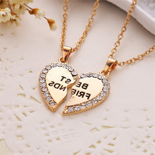 Lade das Bild in den Galerie-Viewer, 2 Pcs BFF Necklace Women Crystal Heart Pendant Best Friend Letter Necklace
