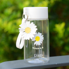 Lade das Bild in den Galerie-Viewer, 500ml Small Daisy Transparent Plastic Water Bottles BPA Free Creative Frosted Water Bottle With Portable Rope Travel Tea Cup DSers
