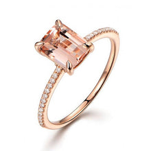 Lade das Bild in den Galerie-Viewer, 2Pcs Ring/Set Rose Gold Filled White Crystal Zircon Wedding Engagement Ring Size 6-10
