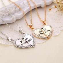 Lade das Bild in den Galerie-Viewer, 2 Pcs BFF Necklace Women Crystal Heart Pendant Best Friend Letter Necklace
