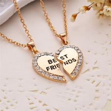 Lade das Bild in den Galerie-Viewer, 2 Pcs BFF Necklace Women Crystal Heart Pendant Best Friend Letter Necklace
