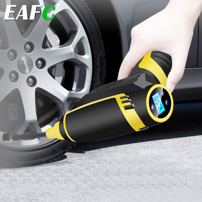 120W Wireless Car Air Compressor  Handheld USB Rechargeable Tire Inflator Digital Inflatable Pump Pressure Gauge Car Accessories OMG Shop Zone