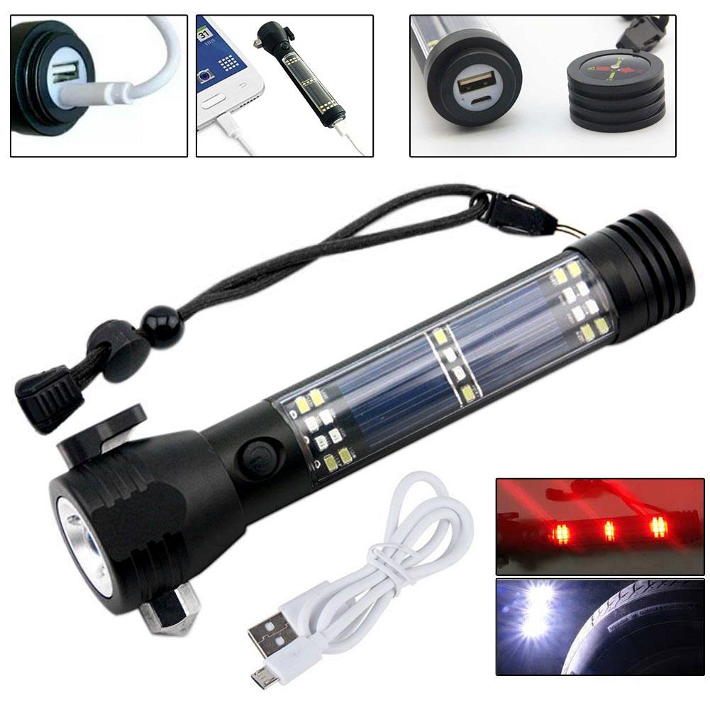 10 in 1 Multifunction Rechargeable Solar Powerful LED Flashlight x