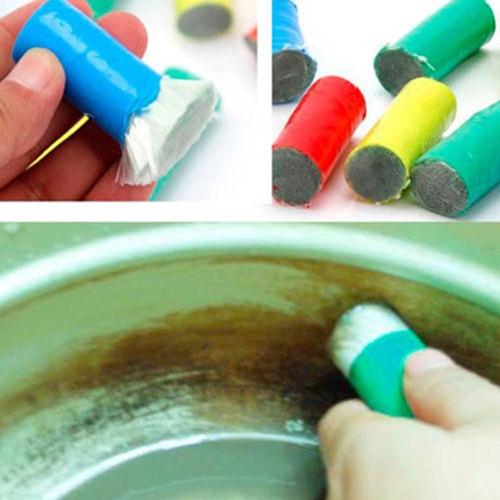 2 Pcs Magic Stainless Steel Cleaning Brush Stick Metal Rust Remover x